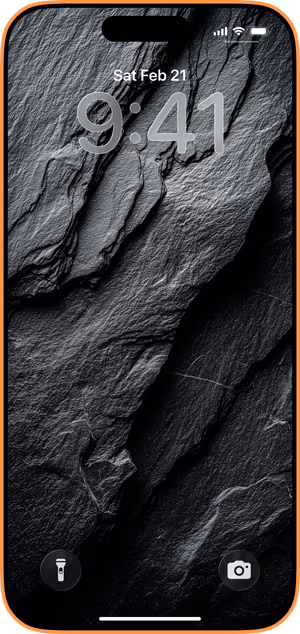 Wallpaper preview on iPhone 17 Pro Max running iOS 26 - Charcoal Slate Strata