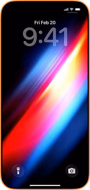 Wallpaper preview on iPhone 17 Pro Max running iOS 26 - Electric Neon Streaks