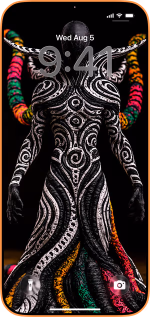 Wallpaper preview on iPhone 17 Pro Max running iOS 26 - Gothic Tentacle Figure