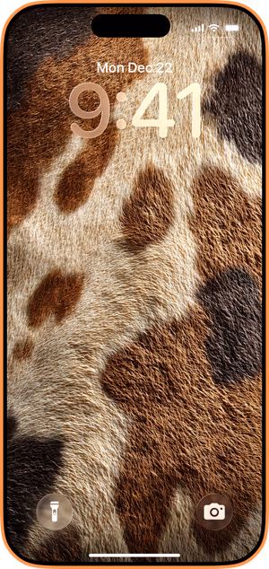 Wallpaper preview on iPhone 17 Pro Max running iOS 26 - Giraffe Spot Macro