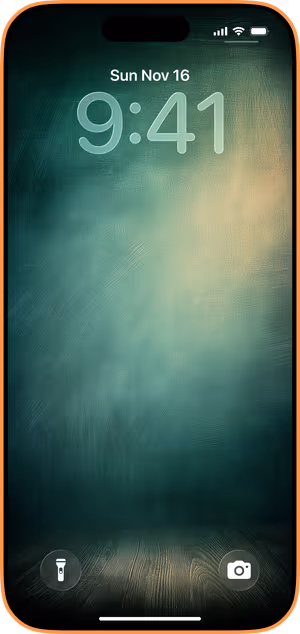 Wallpaper preview on iPhone 17 Pro Max running iOS 26 - Teal Glow Texture