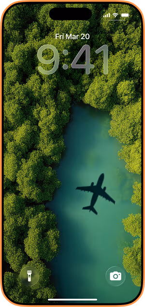 Wallpaper preview on iPhone 17 Pro Max running iOS 26 - Plane Shadow Over Teal