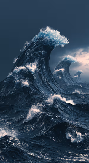 Dramatic Blue Ocean Waves — iPhone lock screen wallpaper
