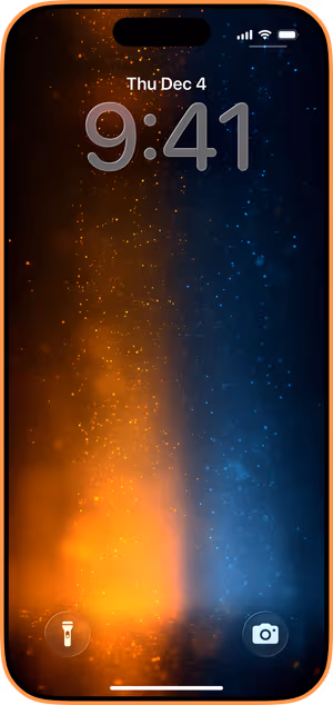 Wallpaper preview on iPhone 17 Pro Max running iOS 26 - Heat & Ice Column