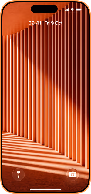 Wallpaper preview on iPhone 17 Pro Max running iOS 26 - Red Geometric Lightwell