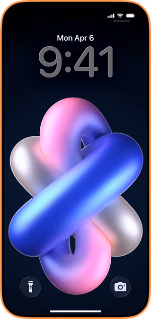 Wallpaper preview on iPhone 17 Pro Max running iOS 26 - Chromatic Twist