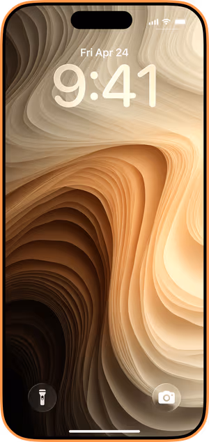 Wallpaper preview on iPhone 17 Pro Max running iOS 26 - Sculpted Sand Contours