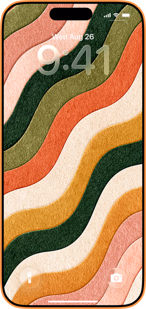 Wallpaper preview on iPhone 17 Pro Max running iOS 26 - Textured Coral Wave Pattern