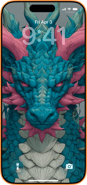 Wallpaper preview on iPhone 17 Pro Max running iOS 26 - Teal Scale Drake