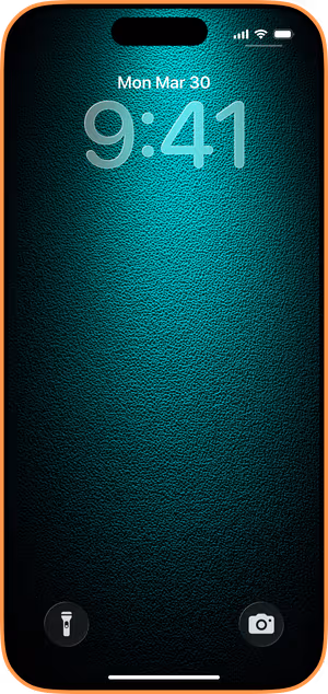 Wallpaper preview on iPhone 17 Pro Max running iOS 26 - Teal Spotlight Texture