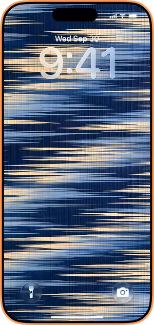 Wallpaper preview on iPhone 17 Pro Max running iOS 26 - Blue Cream Linear Texture