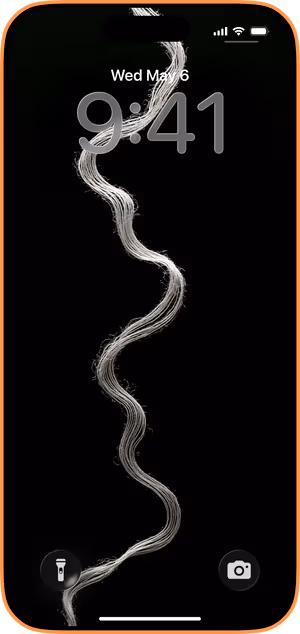 Wallpaper preview on iPhone 17 Pro Max running iOS 26 - Delicate Thread Strand