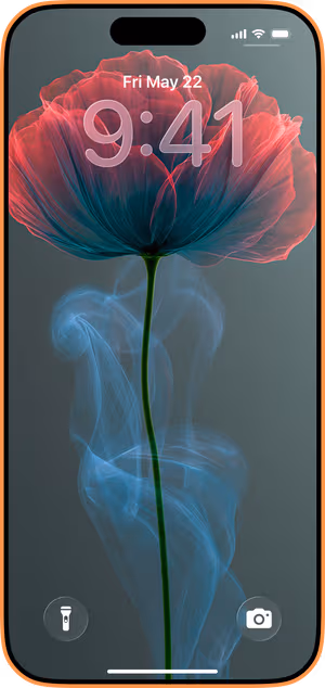 Wallpaper preview on iPhone 17 Pro Max running iOS 26 - Ethereal Smoke Bloom