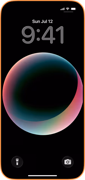 Wallpaper preview on iPhone 17 Pro Max running iOS 26 - Ethereal Gradient Orb