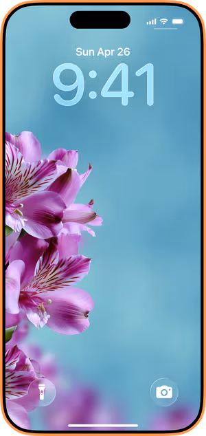 Wallpaper preview on iPhone 17 Pro Max running iOS 26 - Teal Bloom Macro