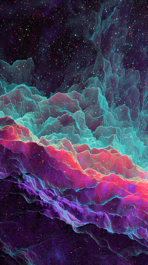 Neon digital nebula waves centered on a black background with turquoise and magenta hues ultra hd wallpaper