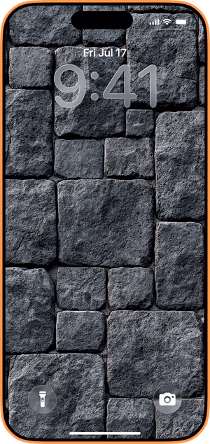 Wallpaper preview on iPhone 17 Pro Max running iOS 26 - Charcoal Cobblestone