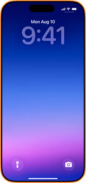 Wallpaper preview on iPhone 17 Pro Max running iOS 26 - Blue Purple Gradient Glow