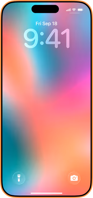 Wallpaper preview on iPhone 17 Pro Max running iOS 26 - Coral Teal Gradient