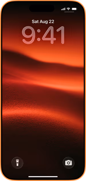 Wallpaper preview on iPhone 17 Pro Max running iOS 26 - Crimson Flow Waves