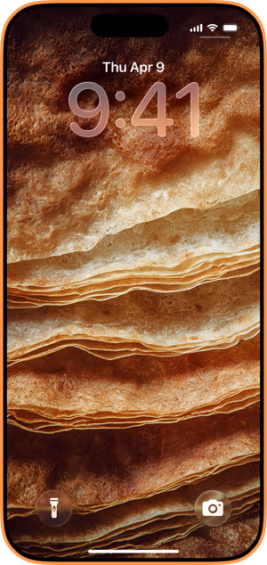 Wallpaper preview on iPhone 17 Pro Max running iOS 26 - Golden Layered Texture