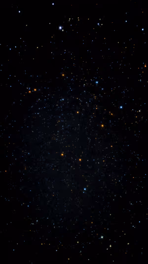 Minimalist starfield centered on a deep black background with blue and amber pinpoint stars ultra HD 8K space image.