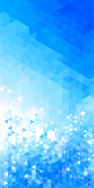 Minimalist geometric triangle mosaic centered on a blue gradient background in a modern aesthetic Ultra HD 8K image.