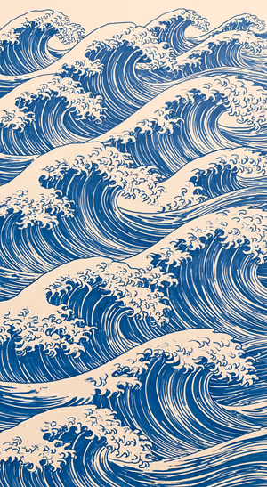 Ukiyo E Ocean Waves — lock screen wallpaper
