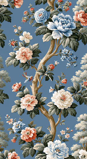 Vintage Floral Tree — iPhone lock screen wallpaper