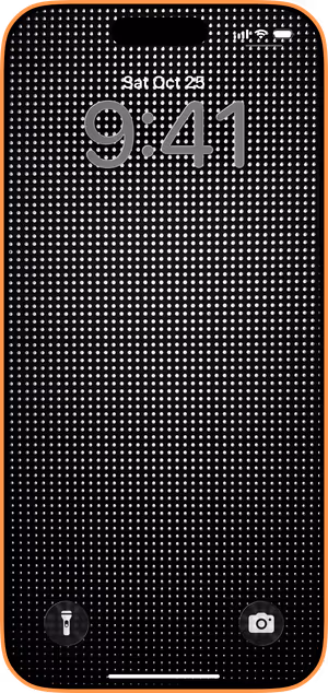 Wallpaper preview on iPhone 17 Pro Max running iOS 26 - Monochrome Dot Matrix