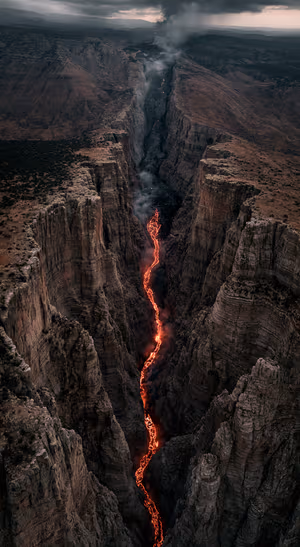 Dramatic Lava Canyon — iPhone lock screen wallpaper