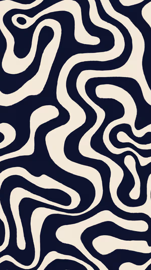 Minimalist wavy abstract centered on a navy and cream background with organic textured edges, ultra HD 8K phone background
