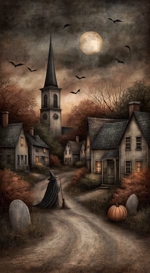 Moonlit Witchwalk — iPhone lock screen wallpaper