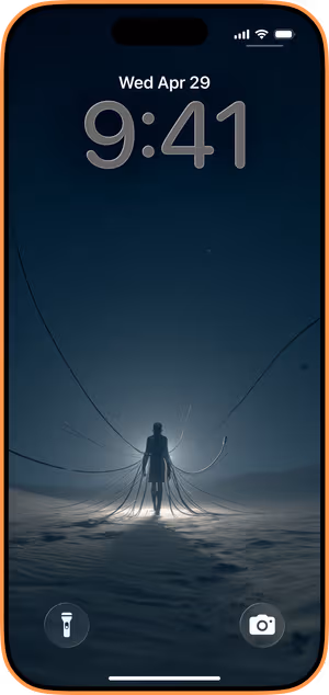 Wallpaper preview on iPhone 17 Pro Max running iOS 26 - Wired Wanderer