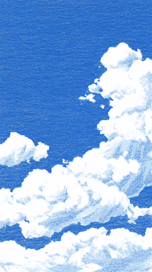 Chalk textured fluffy clouds centered on a vivid blue sky in a pastel, airy aesthetic ultra HD 8K background.