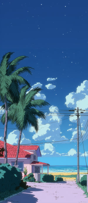 Tropical Beach House Twilight