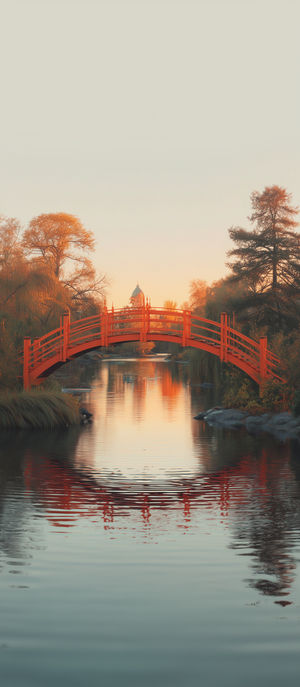 Japanese Bridge at Sunset