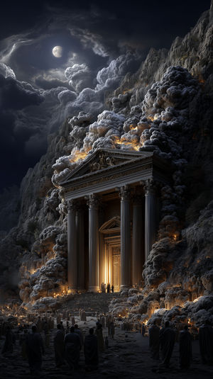 Ancient Temple At Night