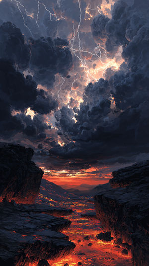 Volcanic Lightning Storm