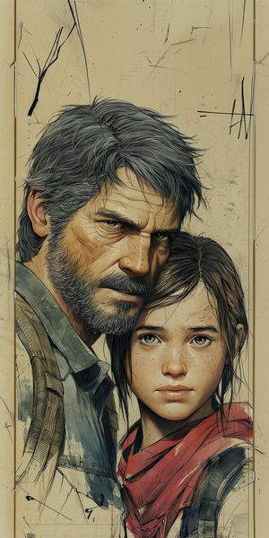 Post-Apocalyptic Duo Portrait - Download HD iPhone Lock Screen Wallpaper
