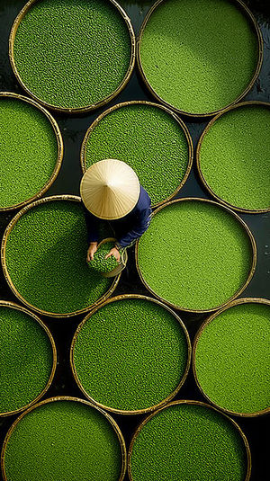 Green Pea Basket Wallpaper