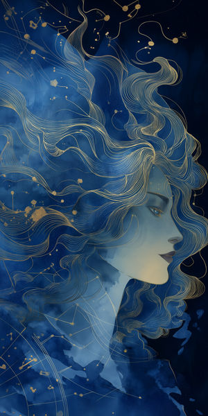 Celestial Gold Line Portrait