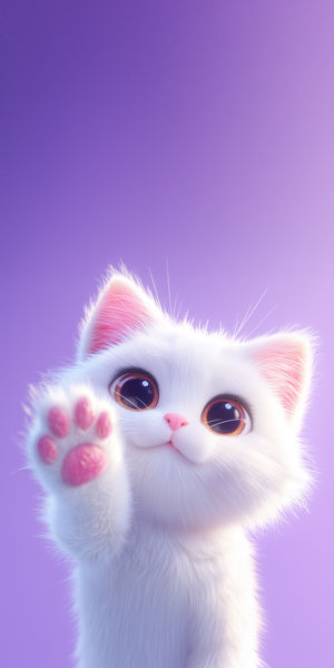 Cute White Kitten Wallpaper
