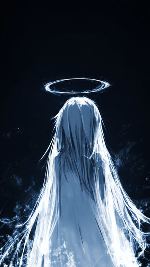 Angel Silhouette With Halo