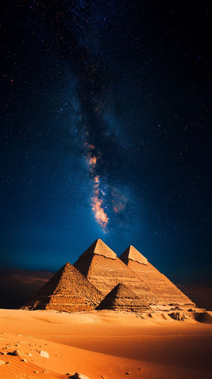 Egyptian Pyramids Night Sky