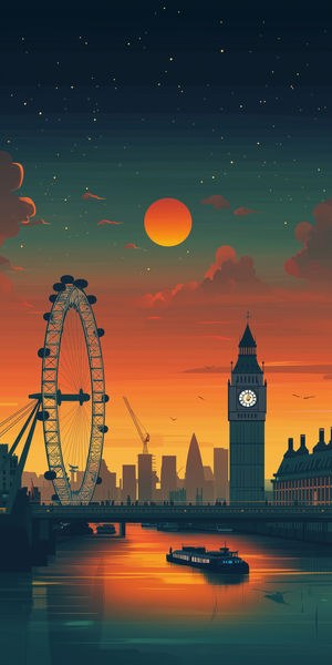 London Sunset Skyline - Download HD iPhone Lock Screen Wallpaper