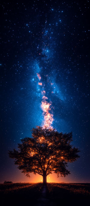 Milky Way Tree at Dusk