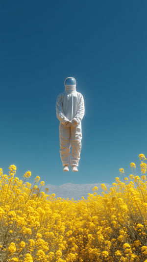 Astronaut In Yellow Field