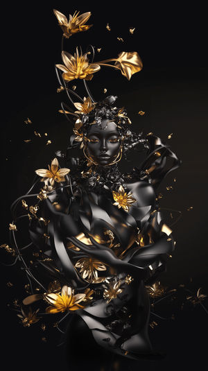 Golden Goddess Abstract Art