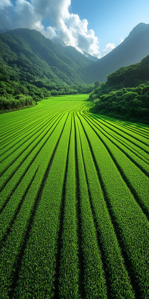 Rice Paddy Field Vista